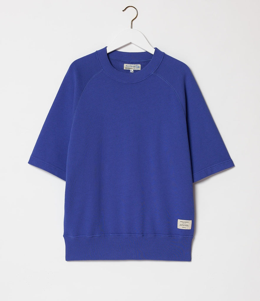 Merz b.Schwanen - RGSW02 SWEATSHIRT SHORT SLEEVE RELAXED FIT - VINTAGE BLUE