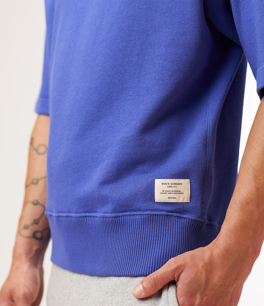 Merz b.Schwanen - RGSW02 SWEATSHIRT SHORT SLEEVE RELAXED FIT - VINTAGE BLUE