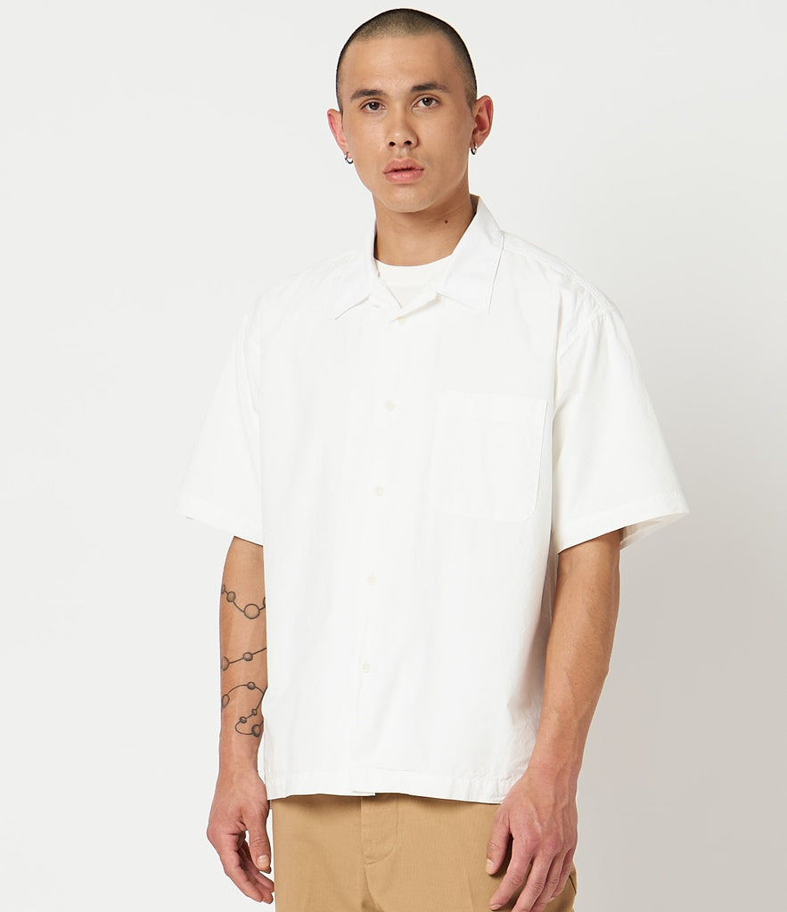 Merz b.Schwanen - SHIRT03 UNISEX BOWLING SHIRT RELAXED FIT - WHITE