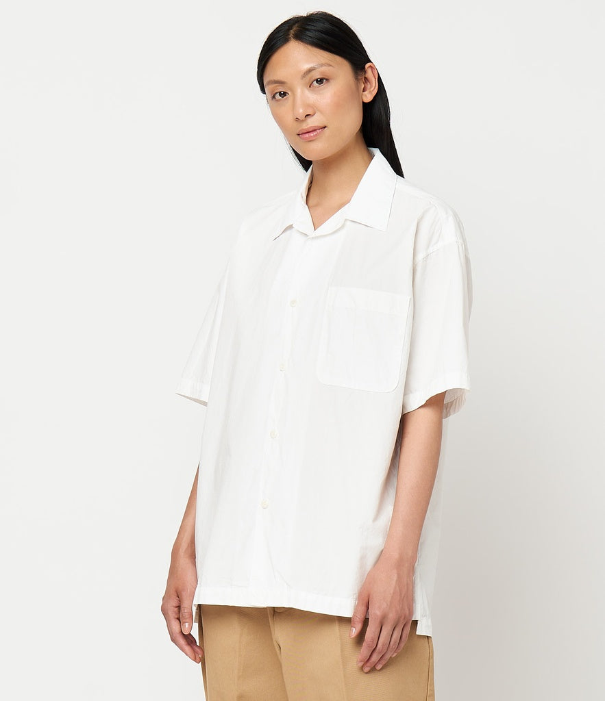 Merz b.Schwanen - SHIRT03 UNISEX BOWLING SHIRT RELAXED FIT - WHITE