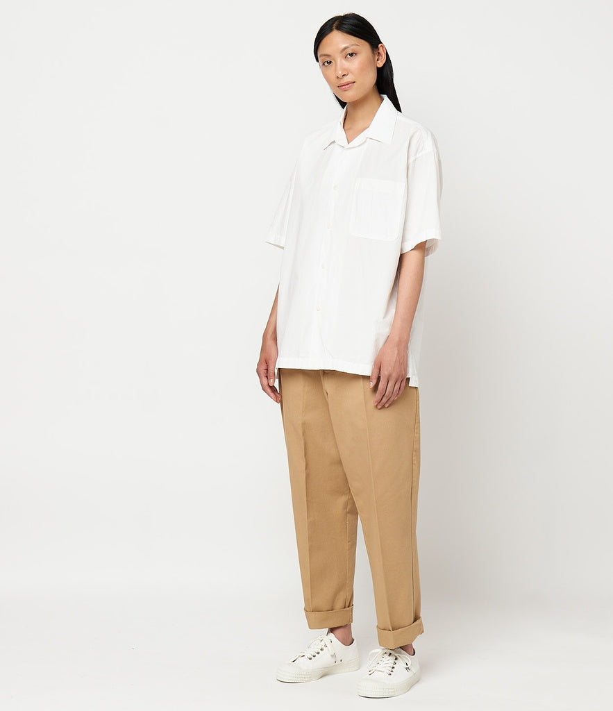 Merz b.Schwanen - SHIRT03 UNISEX BOWLING SHIRT RELAXED FIT - WHITE