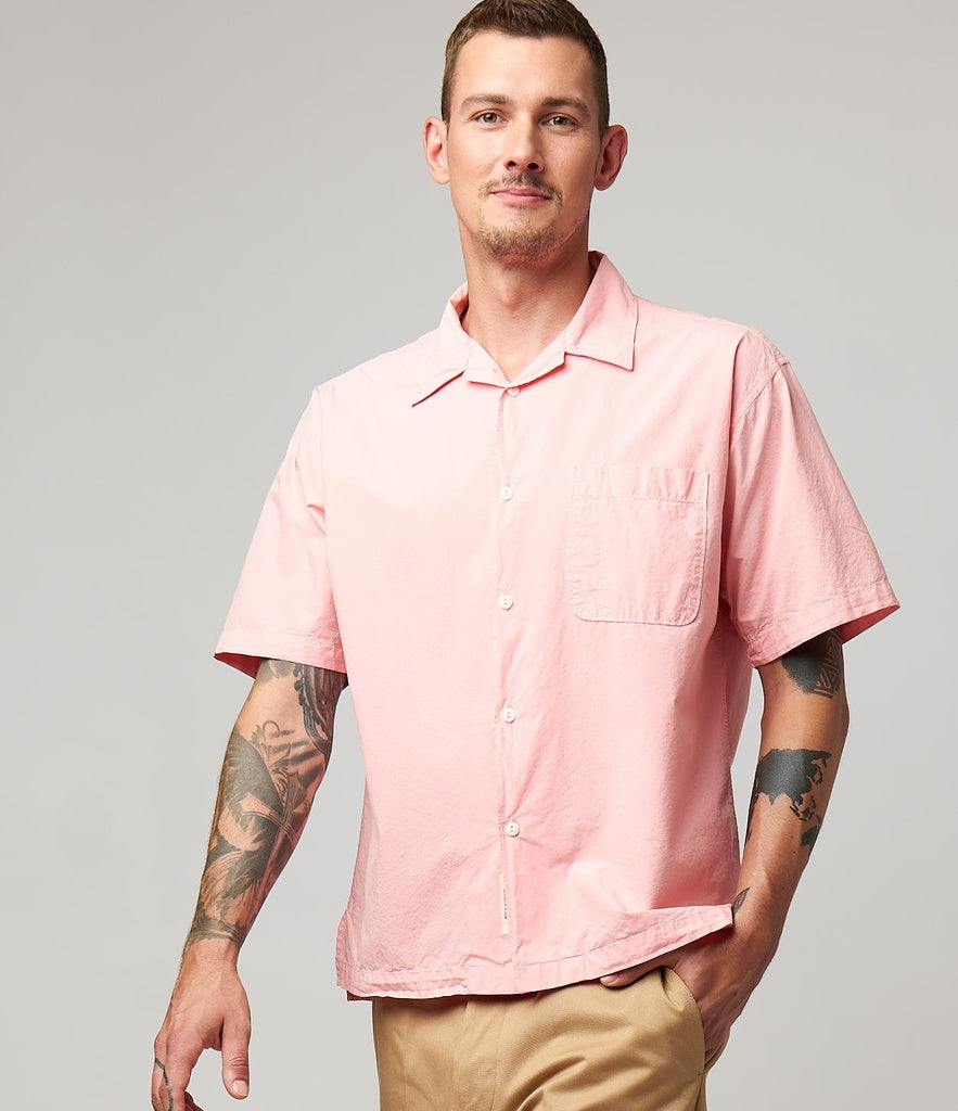 Merz b.Schwanen - SHIRT03 UNISEX BOWLING SHIRT RELAXED FIT - PEACH