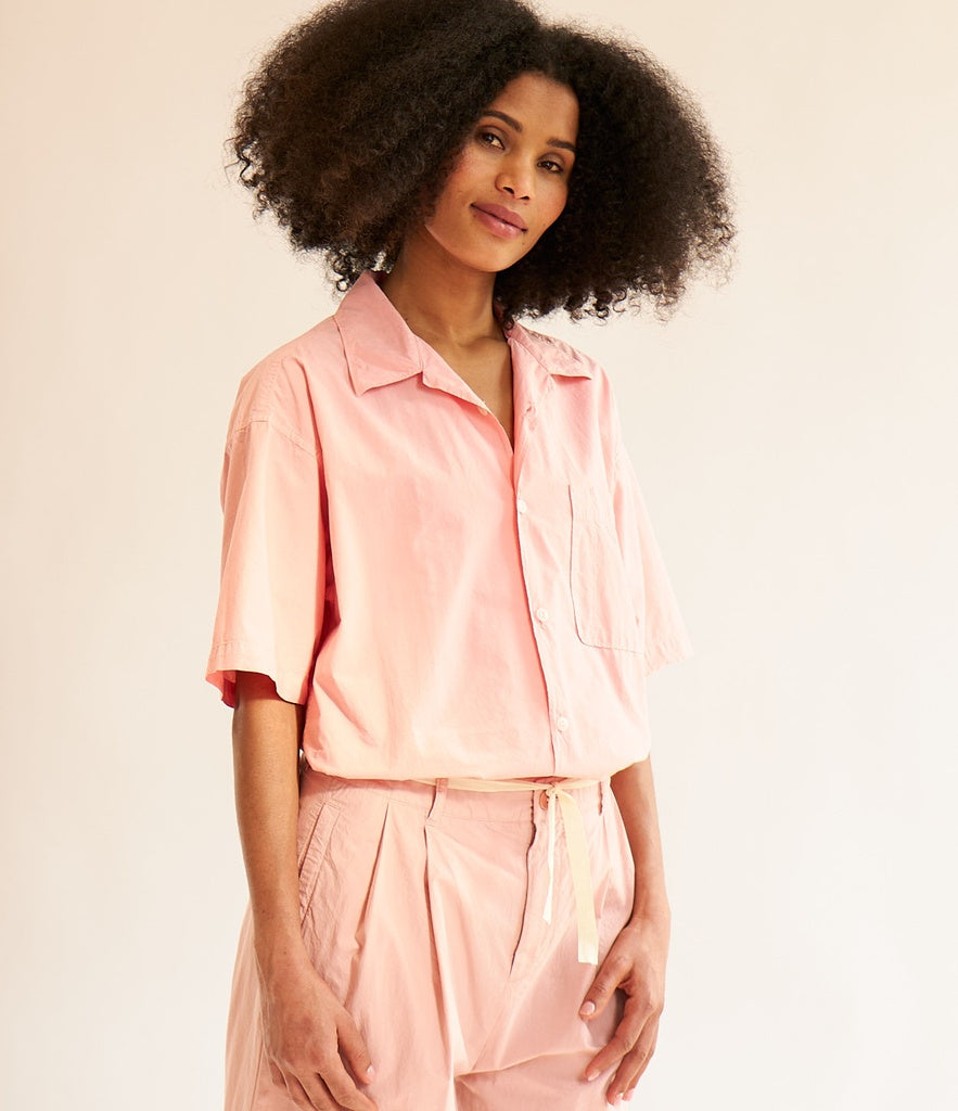 Merz b.Schwanen - SHIRT03 UNISEX BOWLING SHIRT RELAXED FIT - PEACH