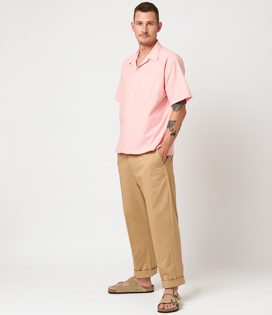 Merz b.Schwanen - SHIRT03 UNISEX BOWLING SHIRT RELAXED FIT - PEACH