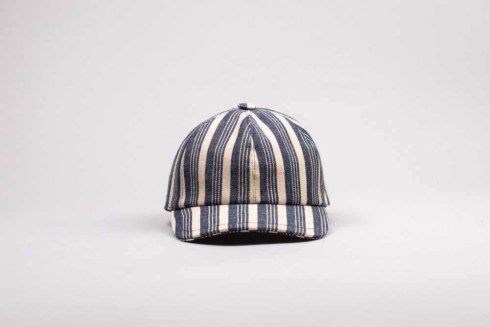【再値下げ】SUPER DUPER - POKEY DENIM BASEBALL CAP - STRIPE BLUE