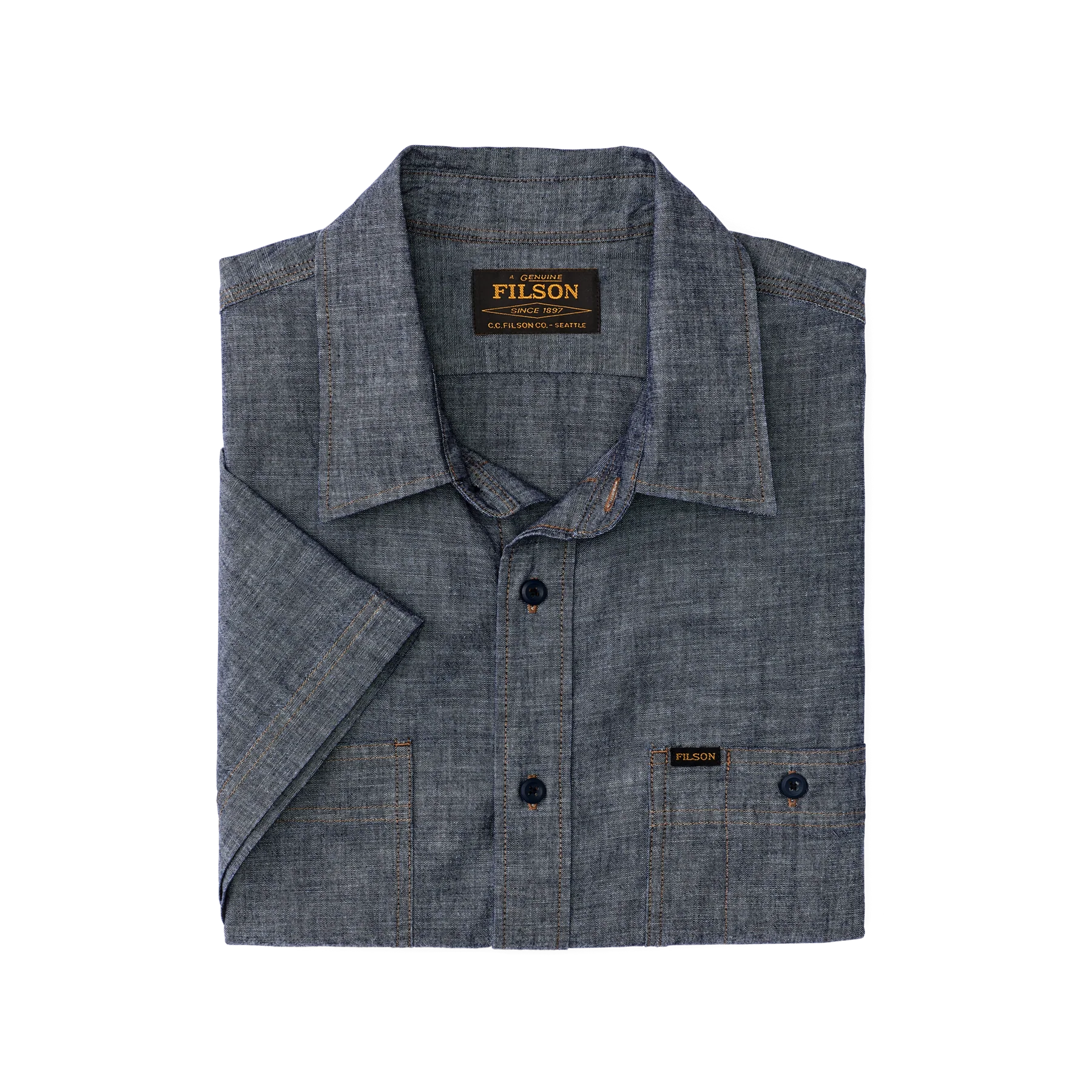 FILSON - SHORT SLEEVE CHAMBRAY SHIRT - RINSE INDIGO