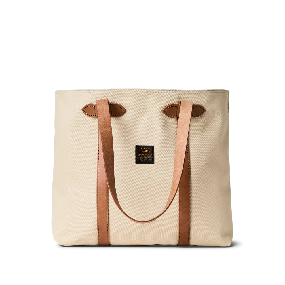 FILSON - RUGGED TWILL LARGE OPEN TOTE BAG - FEATHER GRAY