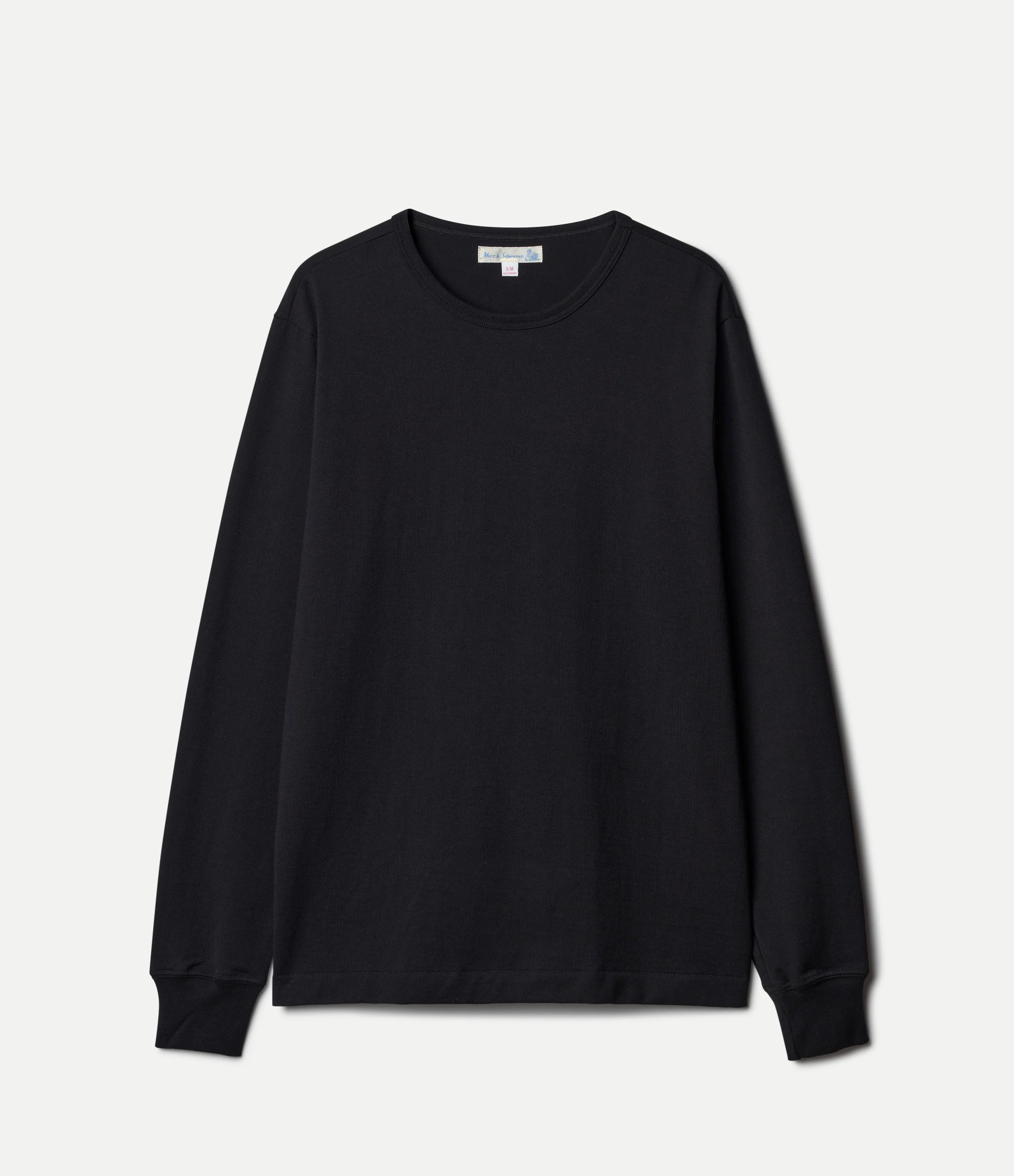 Merz b.Schwanen - 2M15LS VINTAGE MACHINE REFINED CLASSIC FIT - DEEP BLACK