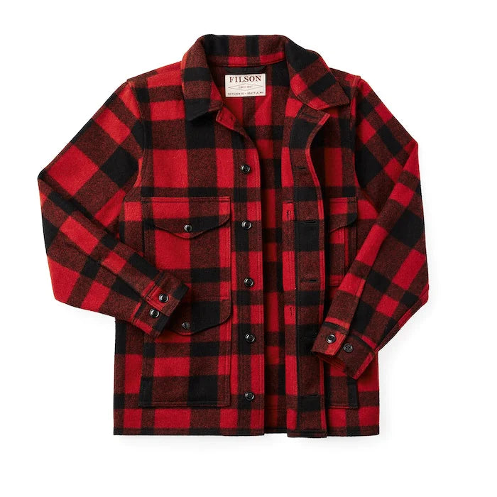 FILSON - MACKINAW WOOL CRUISER JACKET - RED/BLACK PLAID