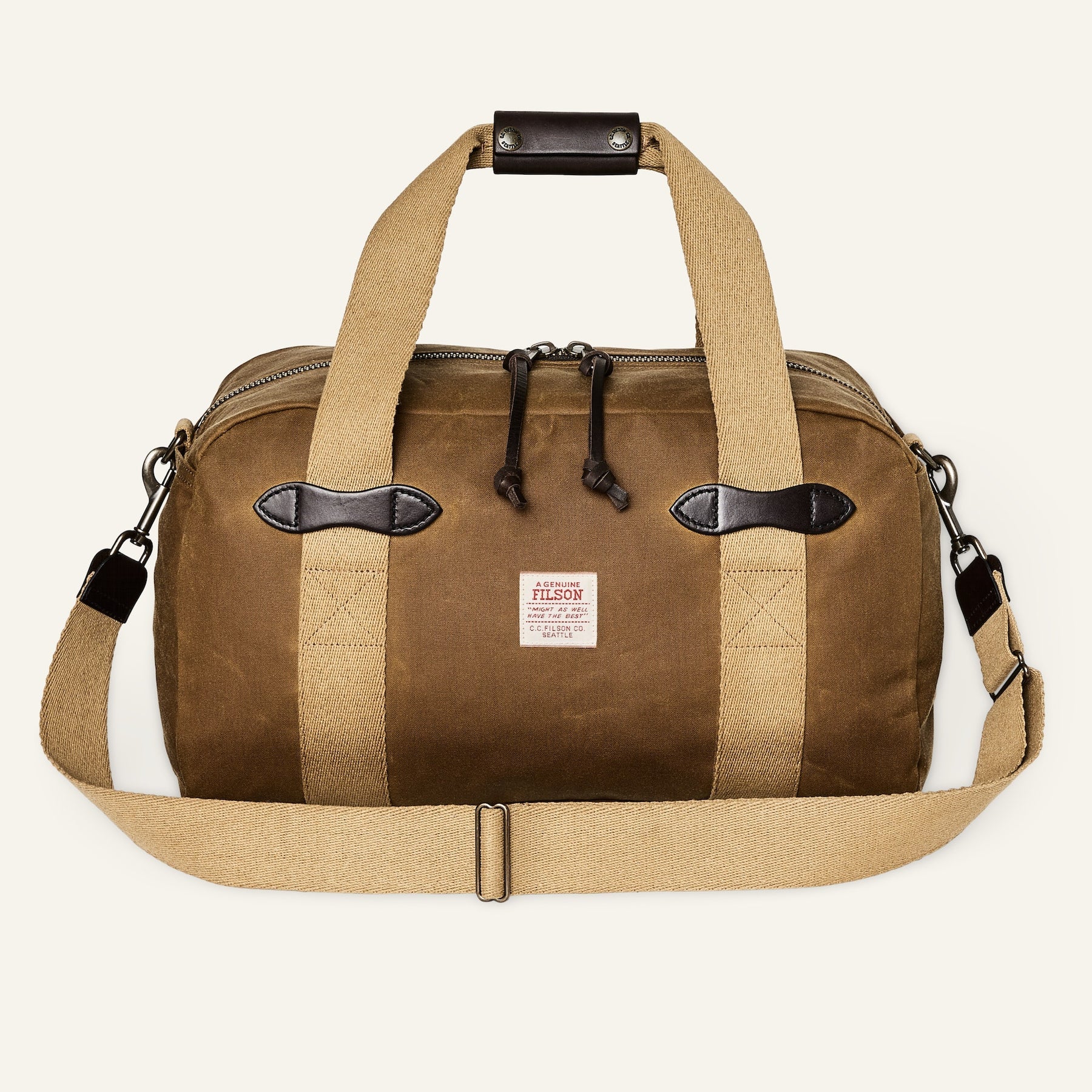 FILSON - TIN CLOTH SMALL DUFFLE BAG - DARK TAN