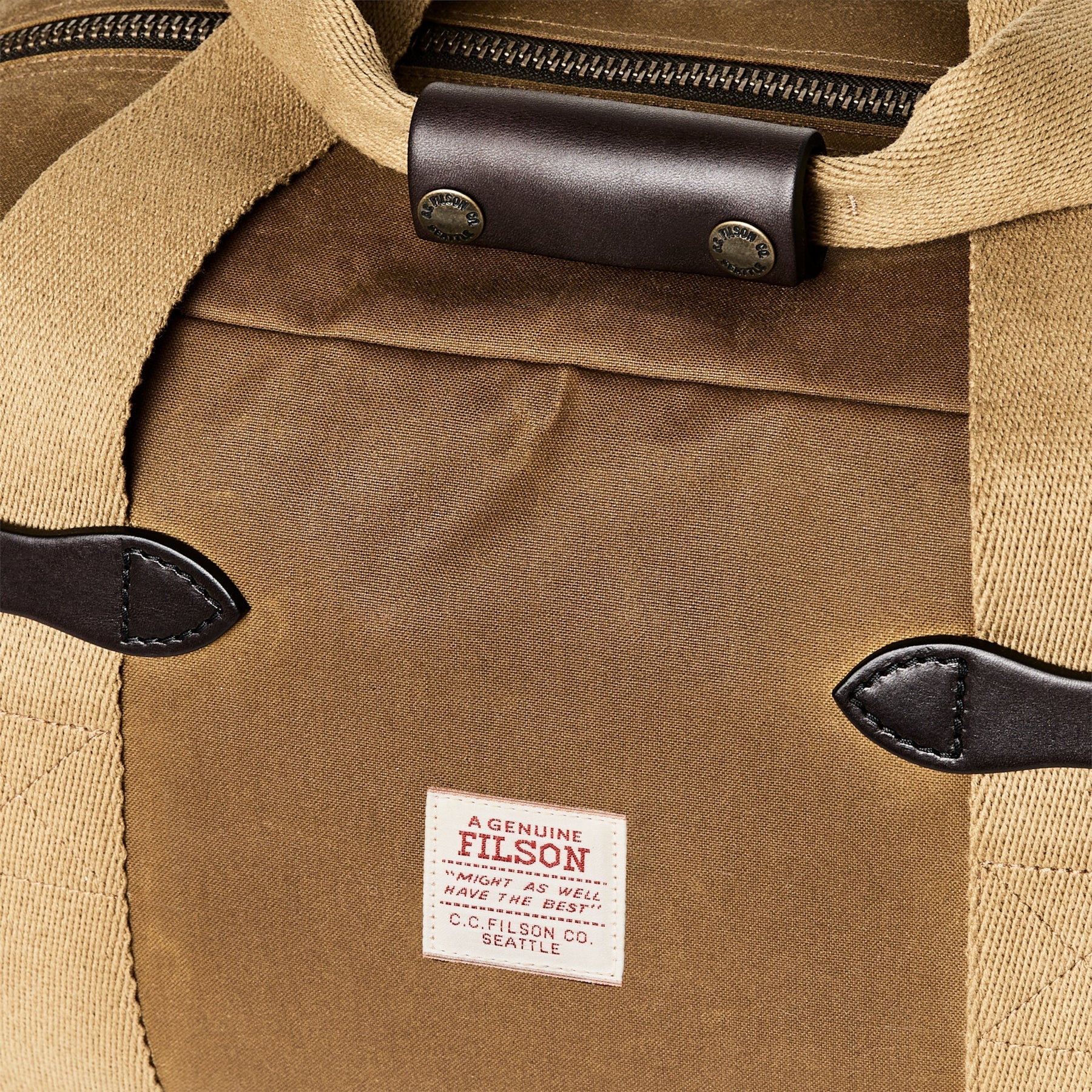 FILSON - TIN CLOTH SMALL DUFFLE BAG - DARK TAN