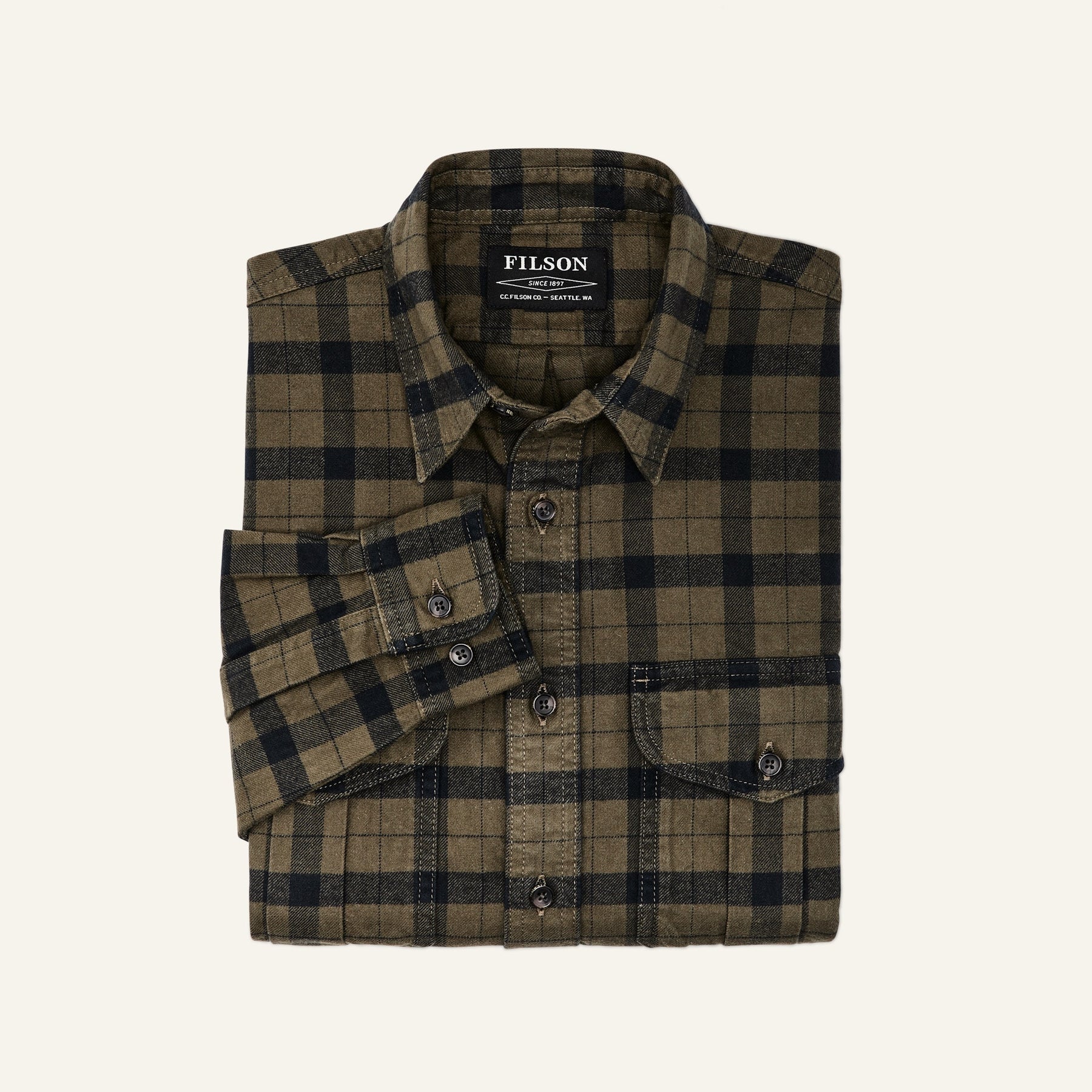 FILSON - ALASKAN GUIDE SHIRT - OTTER GREEN/BLACK