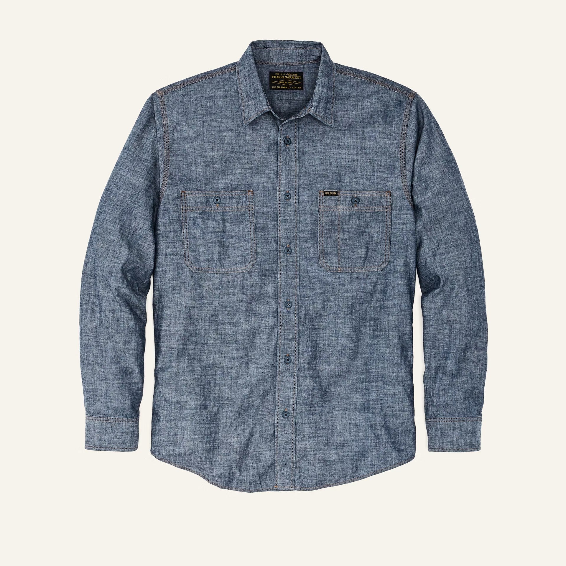 FILSON - CHAMBRAY CPO SHIRT - RINSED INDIGO CHAMBRAY