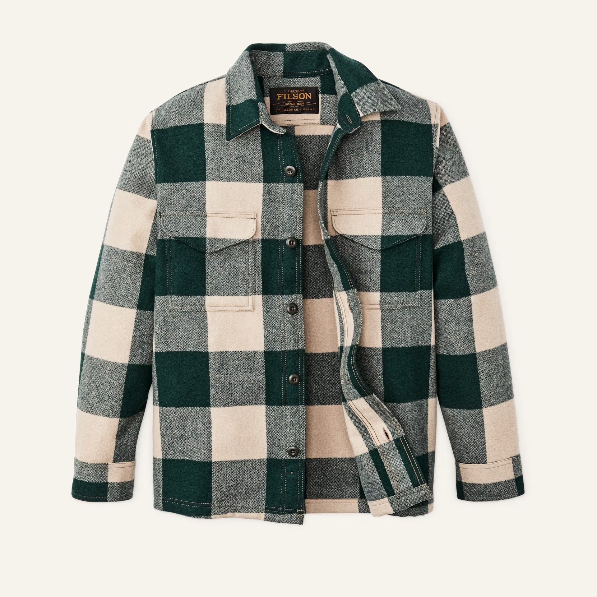 FILSON - JAC SHIRT - PINE / BEIGE CHECK