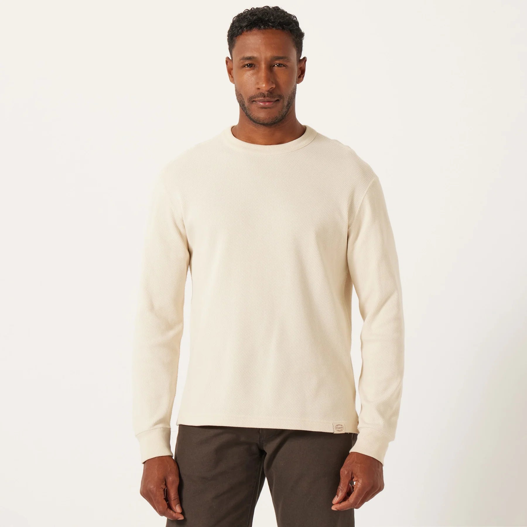 FILSON - WAFFLE KNIT THERMAL CREW - SAND