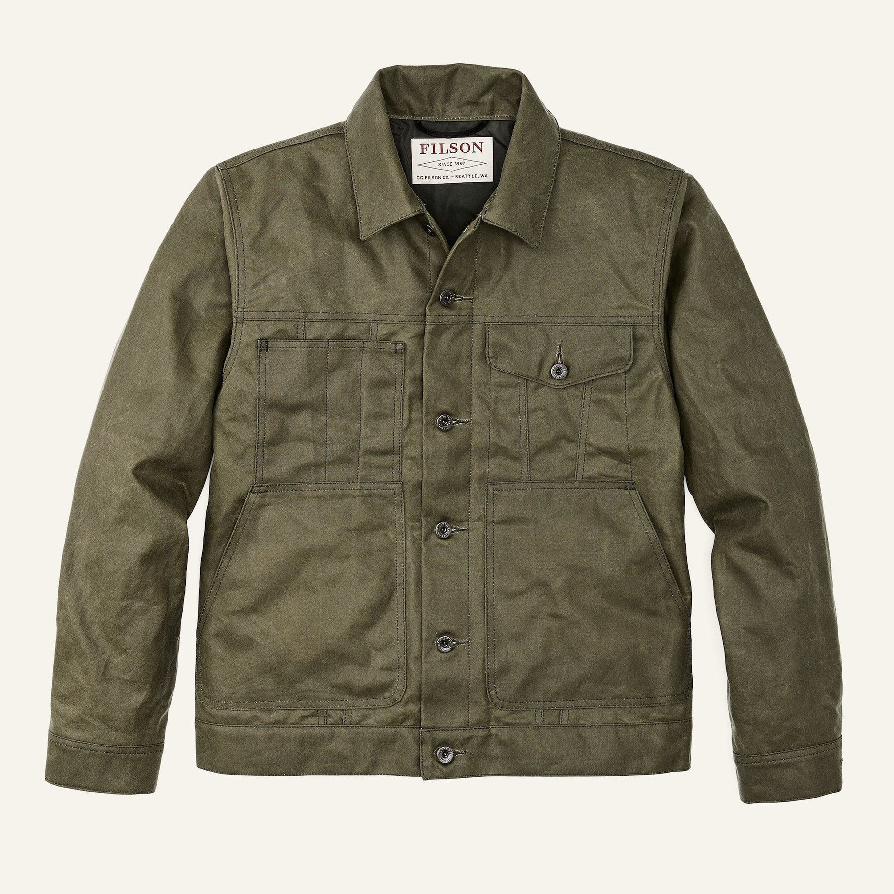 FILSON - TIN CLOTH SHORT LINED CRUISER - MILITARY GREEN