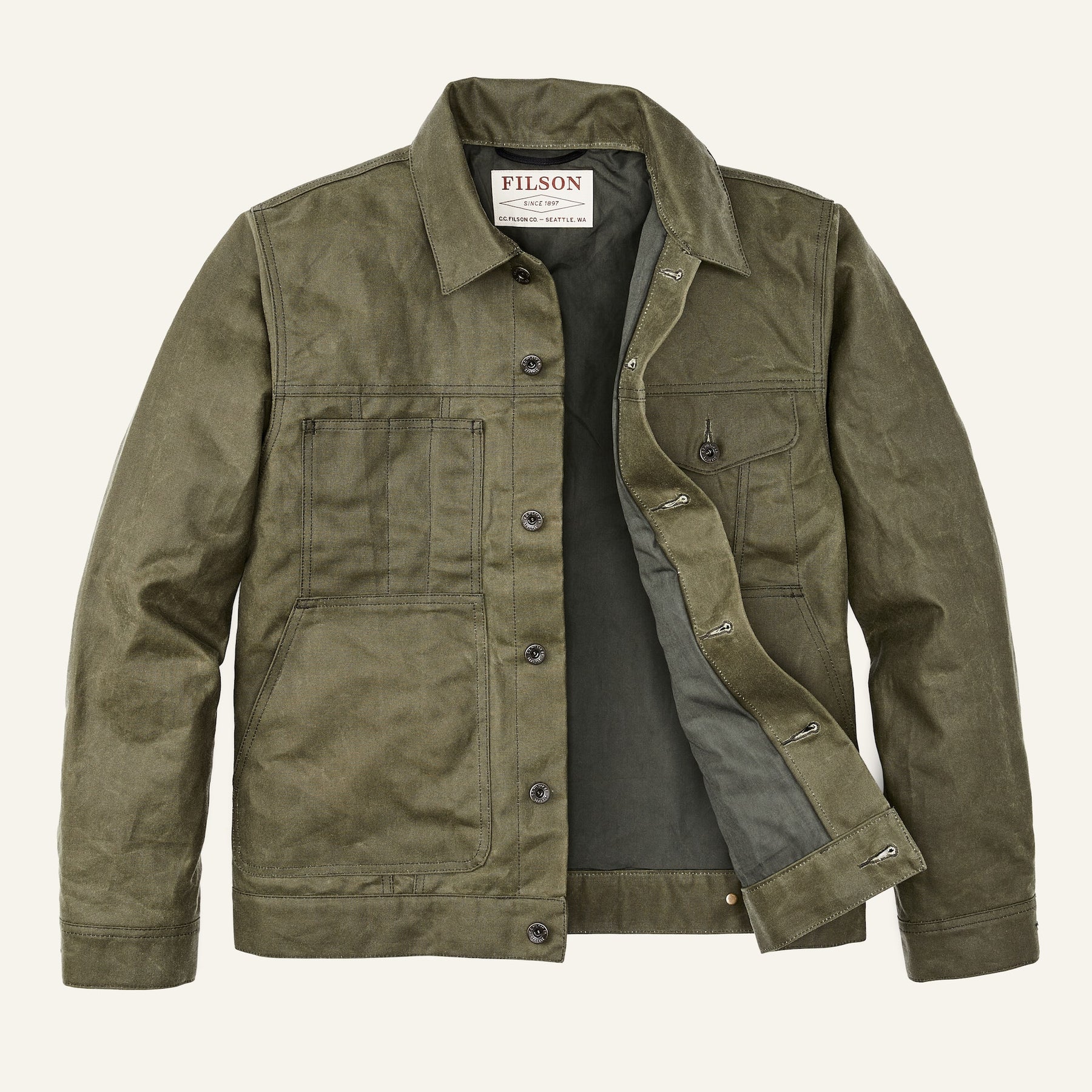 FILSON - TIN CLOTH SHORT LINED CRUISER - MILITARY GREEN