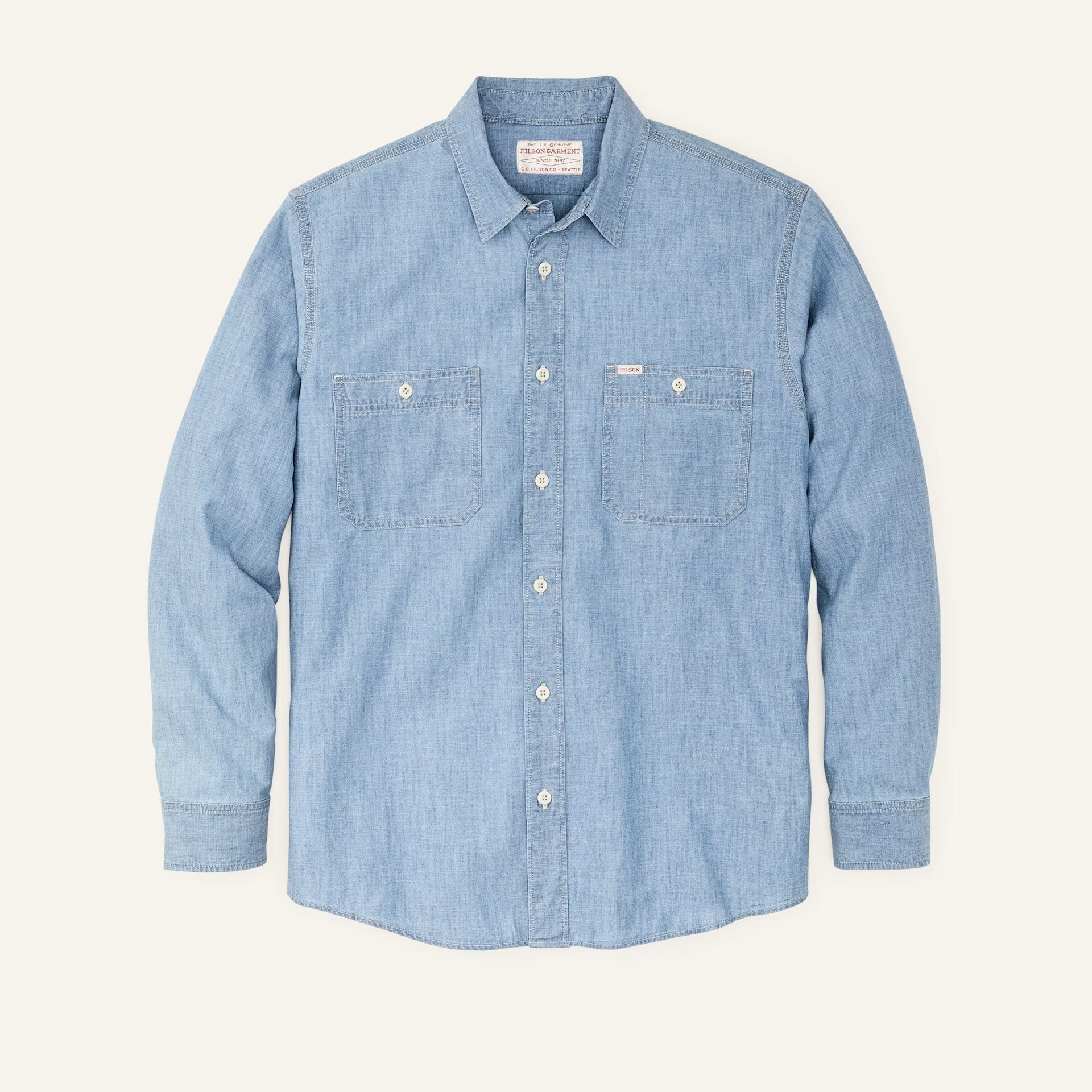 FILSON - CHAMBRAY CPO SHIRT - LIGHT INDIGO CHAMBRAY