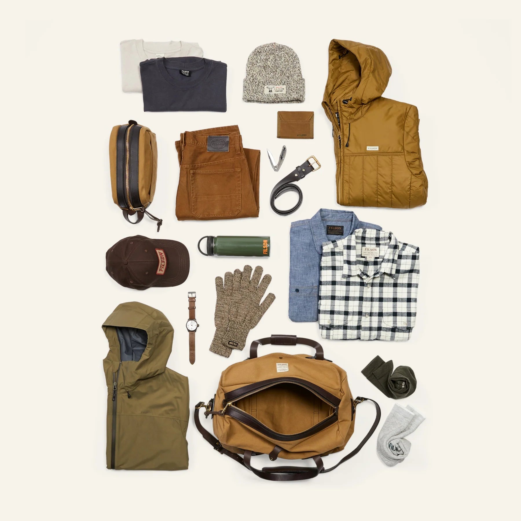 FILSON - SMALL RUGGED TWILL DUFFLE BAG - TAN