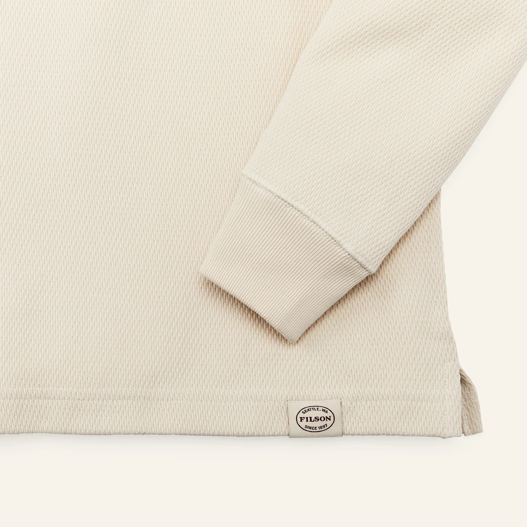 FILSON - WAFFLE KNIT THERMAL CREW - SAND