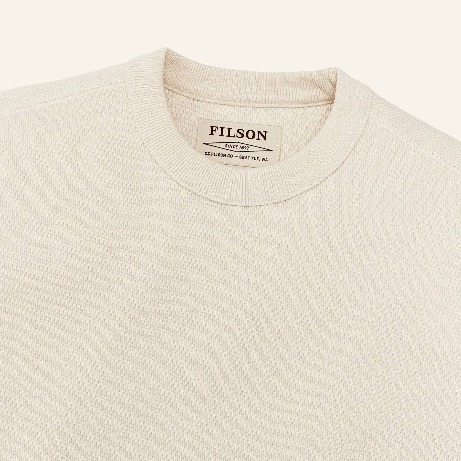 FILSON - WAFFLE KNIT THERMAL CREW - SAND