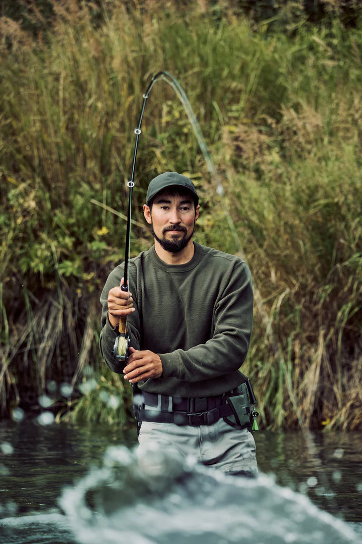 FILSON - WAFFLE KNIT THERMAL CREW - OLIVE