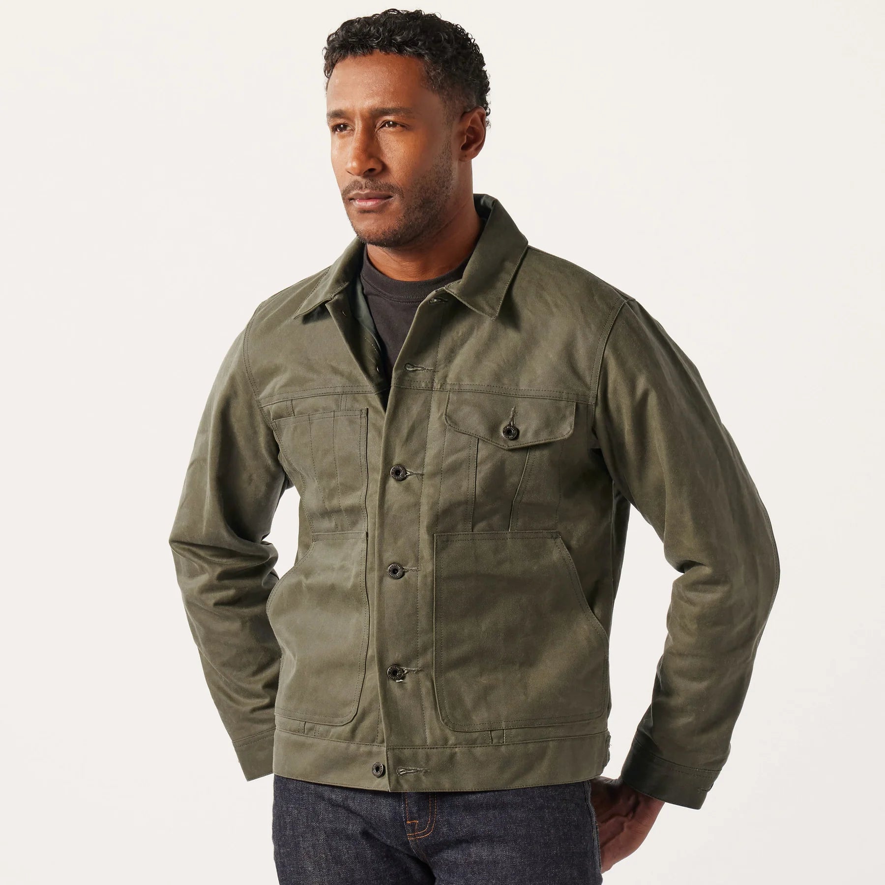 FILSON - TIN CLOTH SHORT LINED CRUISER - MILITARY GREEN
