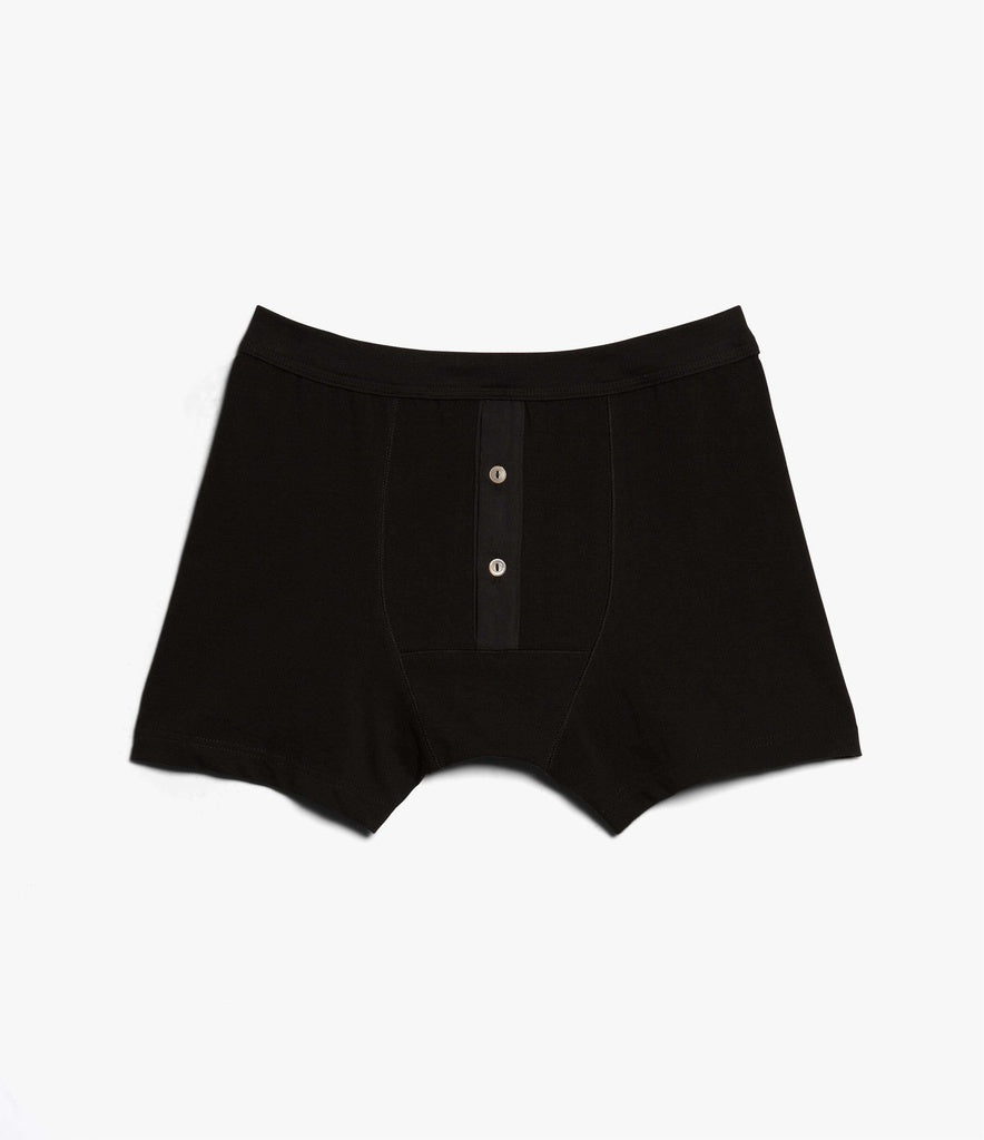 Merz b.Schwanen - 255 - BOXER BRIEF BUTTON FLY DEEP BLACK