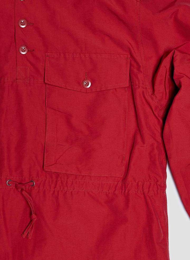 Nigel Cabourn LYBRO - TRACK SMOCK IN VINTAGE RED - COTTON NYLON