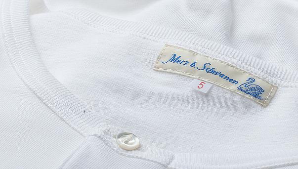 Merz b.Schwanen - 206 LOOPWHEELED HENLEY 7.2oz - WHITE