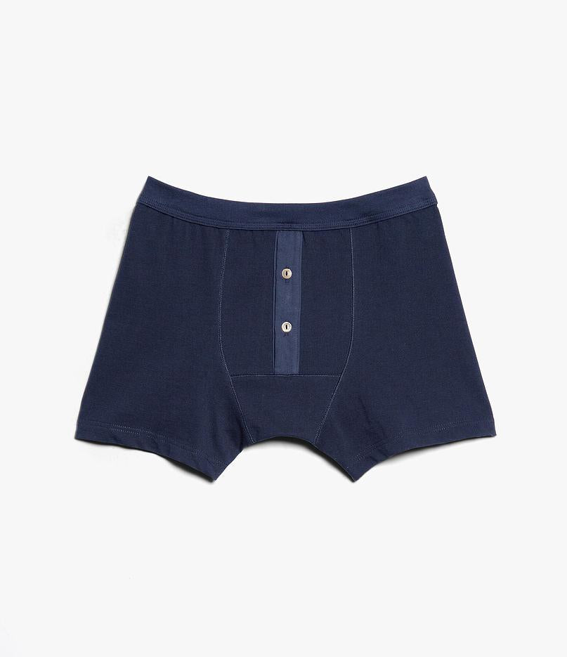 Merz b.Schwanen - 255 - BOXER BRIEF BUTTON FLY INK BLUE