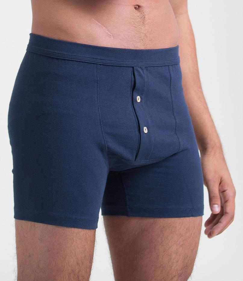 Merz b.Schwanen - 255 - BOXER BRIEF BUTTON FLY INK BLUE
