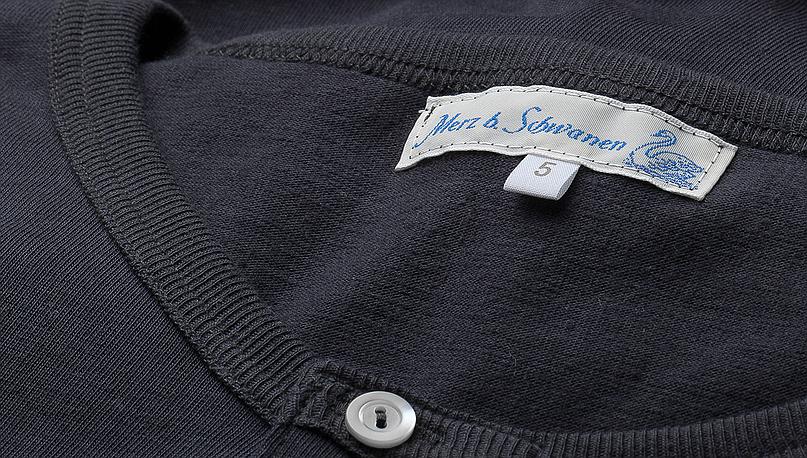 Merz b.Schwanen - 206 LOOPWHEELED HENLEY 7.2oz - CHARCOAL