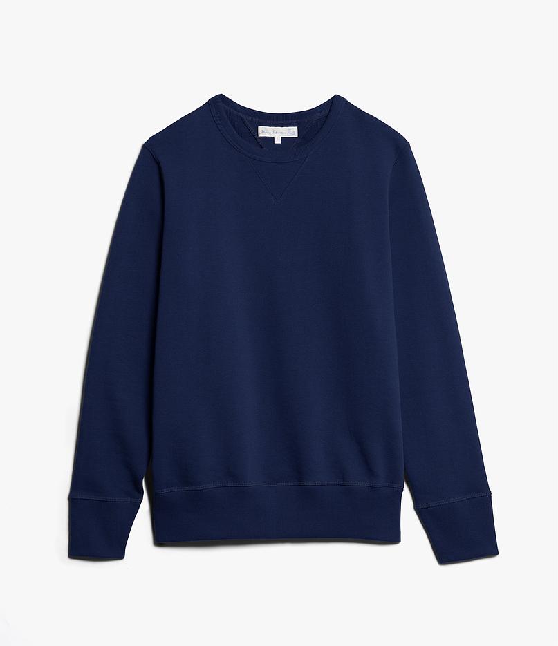 Merz b.Schwanen - 346 CREW NECK SWEAT SHIRT - INK BLUE