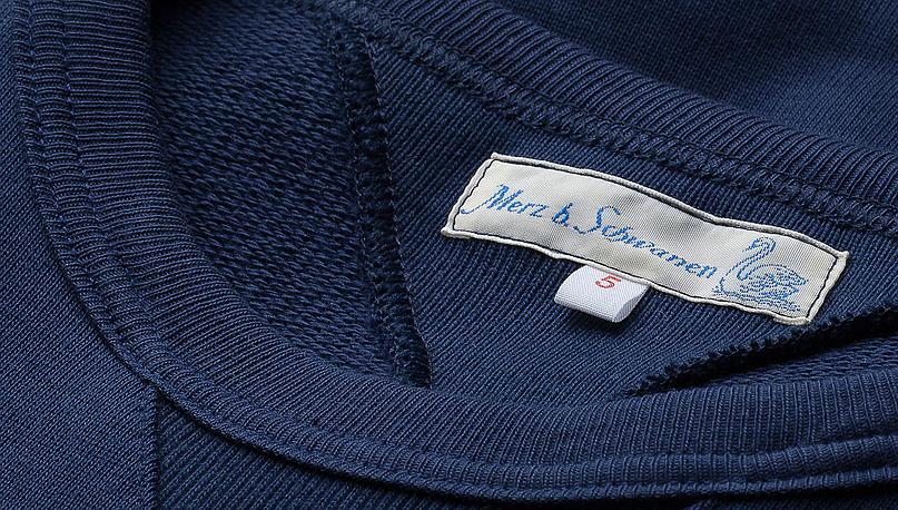 Merz b.Schwanen - 346 CREW NECK SWEAT SHIRT - INK BLUE