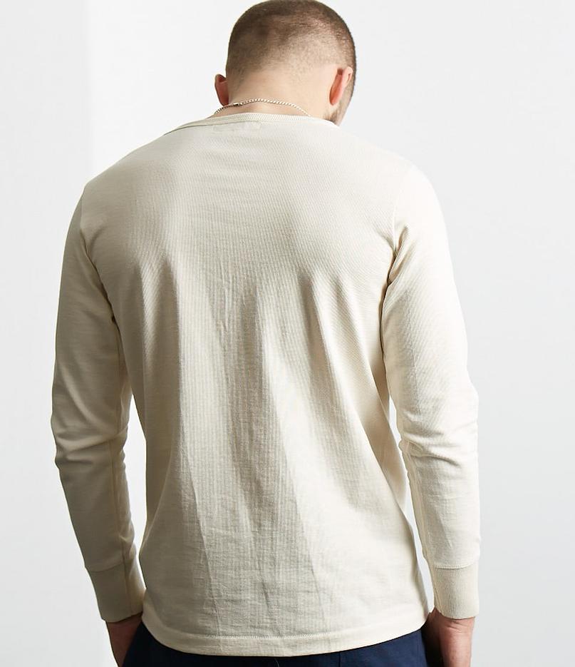 Merz b.Schwanen - 206 LOOPWHEELED HENLEY 7.2oz - NATURE