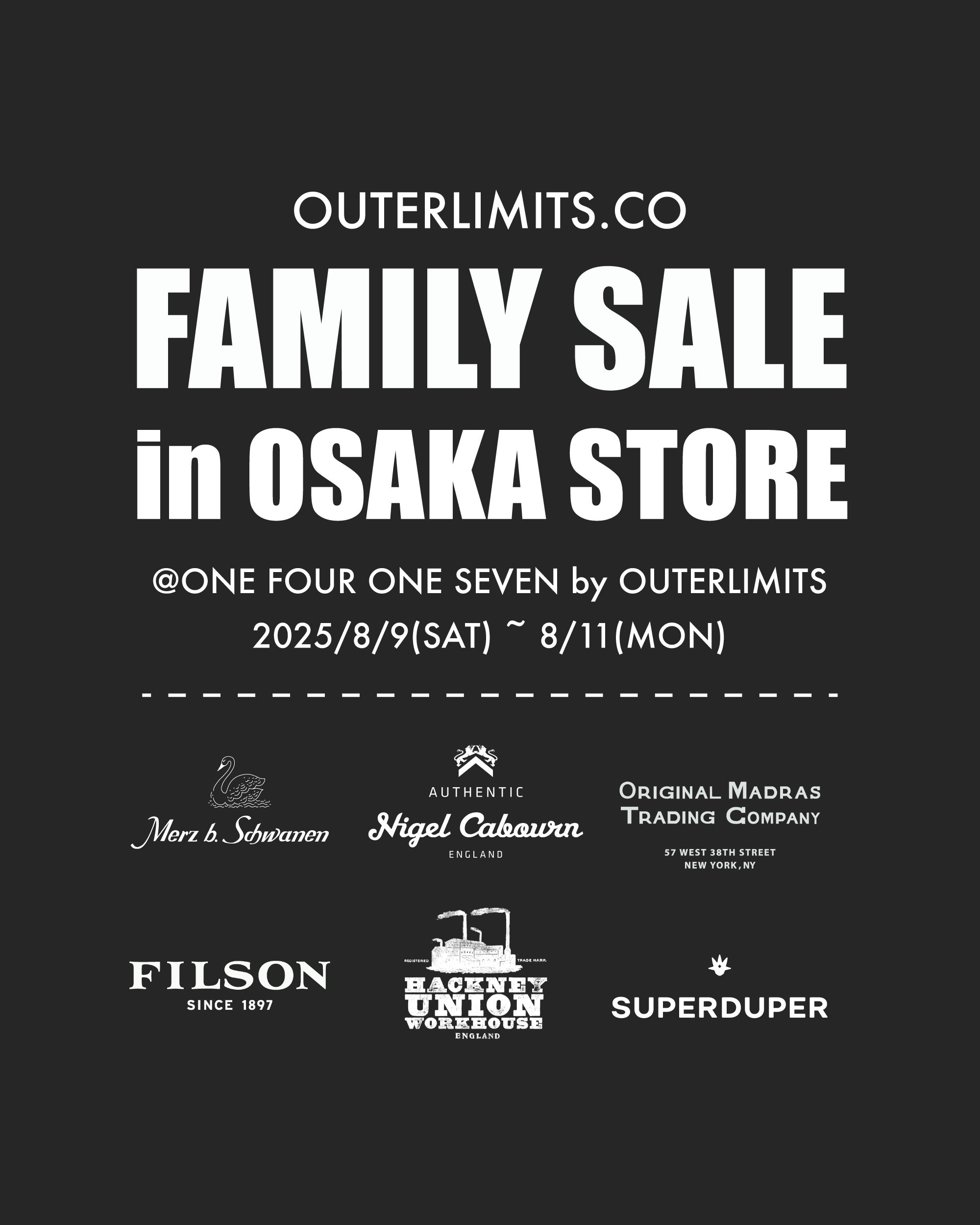 【大阪初開催】FAMILY SALEのご案内