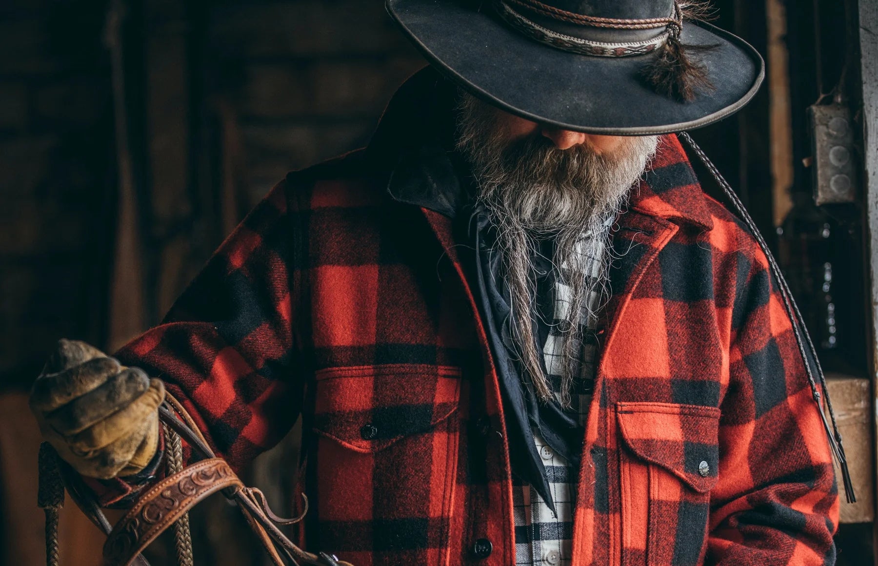 FILSON - MACKINAW WOOL CRUISER JACKET - RED/BLACK PLAID