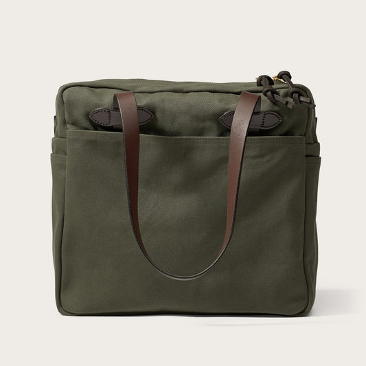 FILSON - RUGGED TWILL TOTE BAG WITH ZIPPER - OTTER GREEN