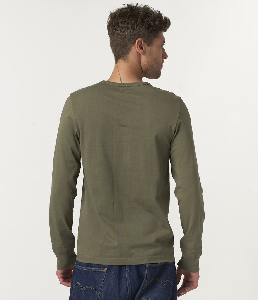 Merz b.Schwanen - 206 LOOPWHEELED HENLEY 7.2oz - ARMY