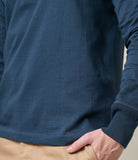 Merz b.Schwanen - 206 - LONG SLEEVE HENLEY NECK - MINERAL BLUE