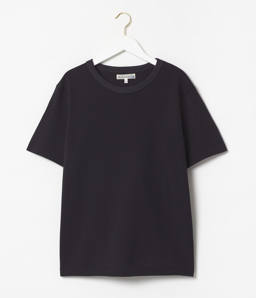 Merz b.Schwanen - 214PK LOOPWHEELED TEE PIKEE 7.2OZ RELAXED FIT - CHARCOAL