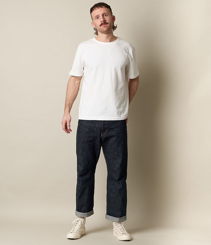 Merz b.Schwanen - 214 LOOPWHEELED TEE RELAXED FIT - WHITE