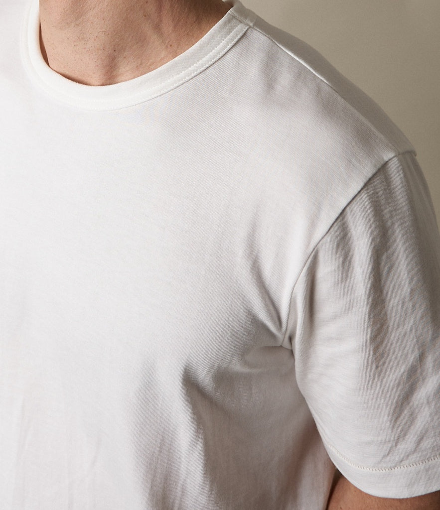 Merz b.Schwanen - 214 LOOPWHEELED TEE RELAXED FIT - WHITE