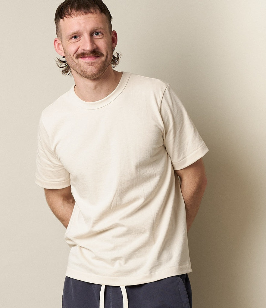 Merz b.Schwanen - 214 LOOPWHEELED TEE RELAXED FIT - NATURE