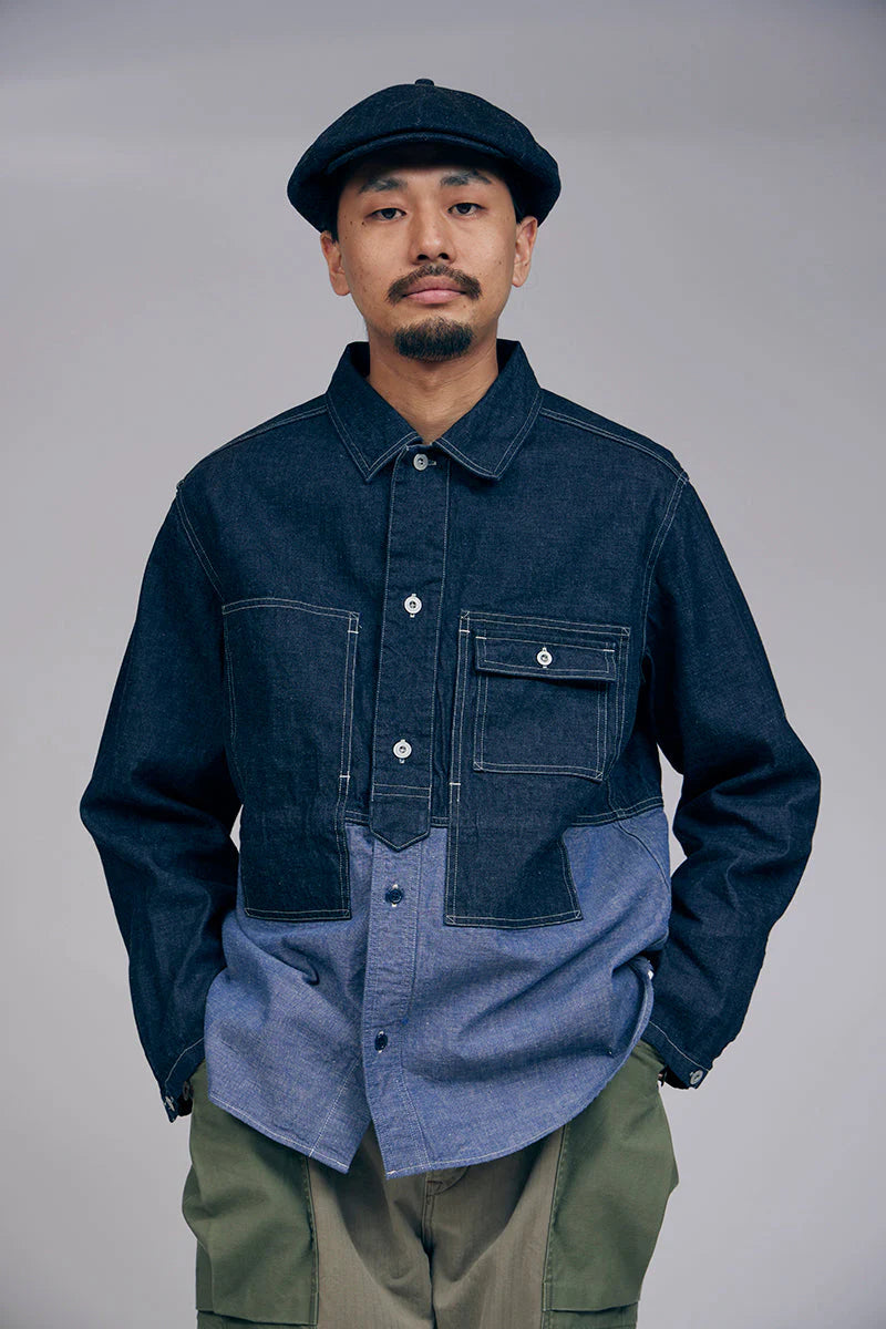 Nigel Cabourn - UTILITY SHIRT TYPE2 10oz DENIM - INDIGO