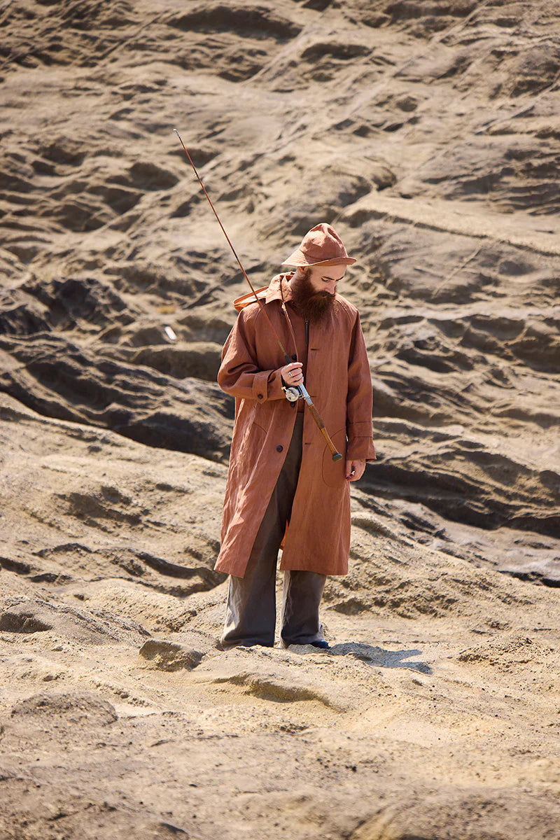 Nigel Cabourn - FISHERMAN COAT KAKISHIBU LINEN