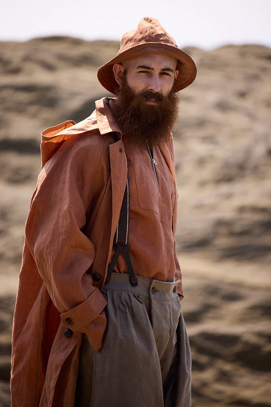 Nigel Cabourn - FISHERMAN COAT KAKISHIBU LINEN