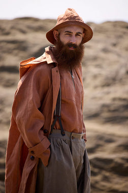 Nigel Cabourn - FISHERMAN COAT KAKISHIBU LINEN