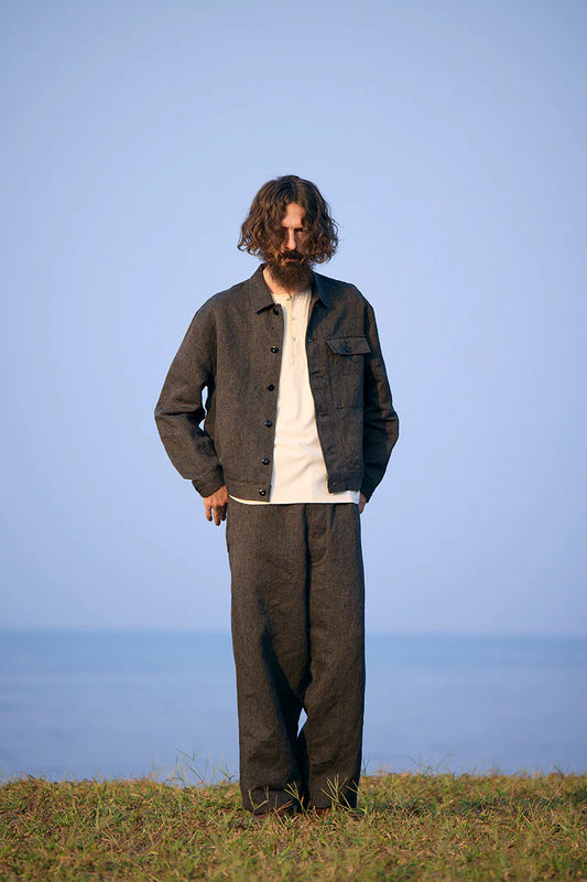 Nigel Cabourn - FRENCH WORK JACKET - MIX BLACK CHAMBRAY